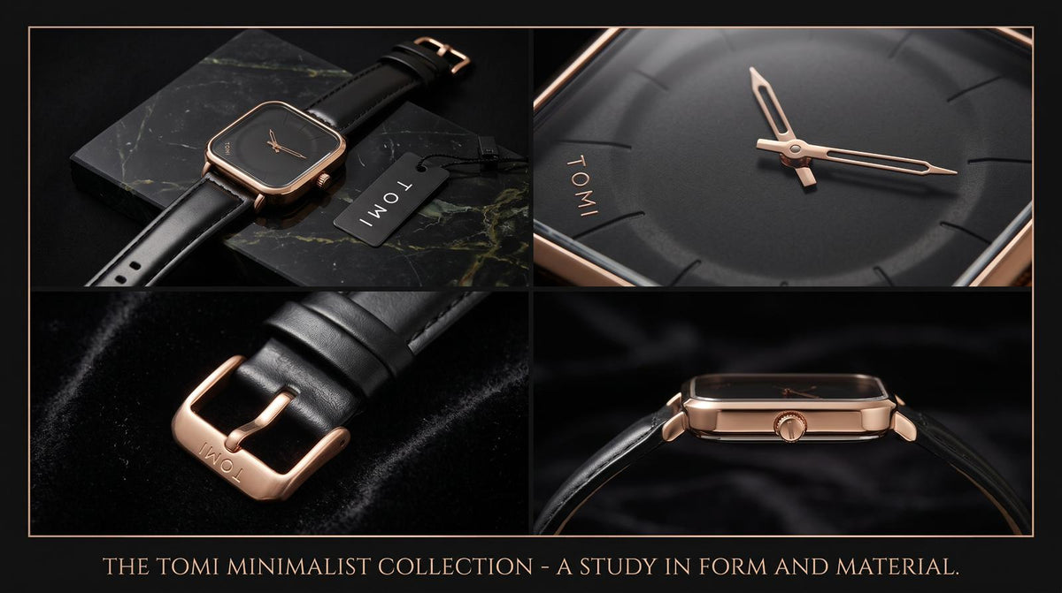 TOMI T093 (Black and Gold Square Dial)