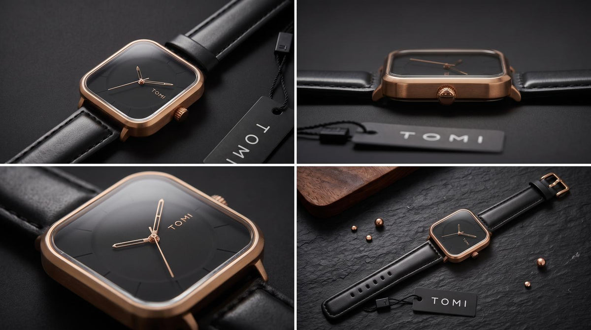 TOMI T093 (Black and Gold Square Dial)