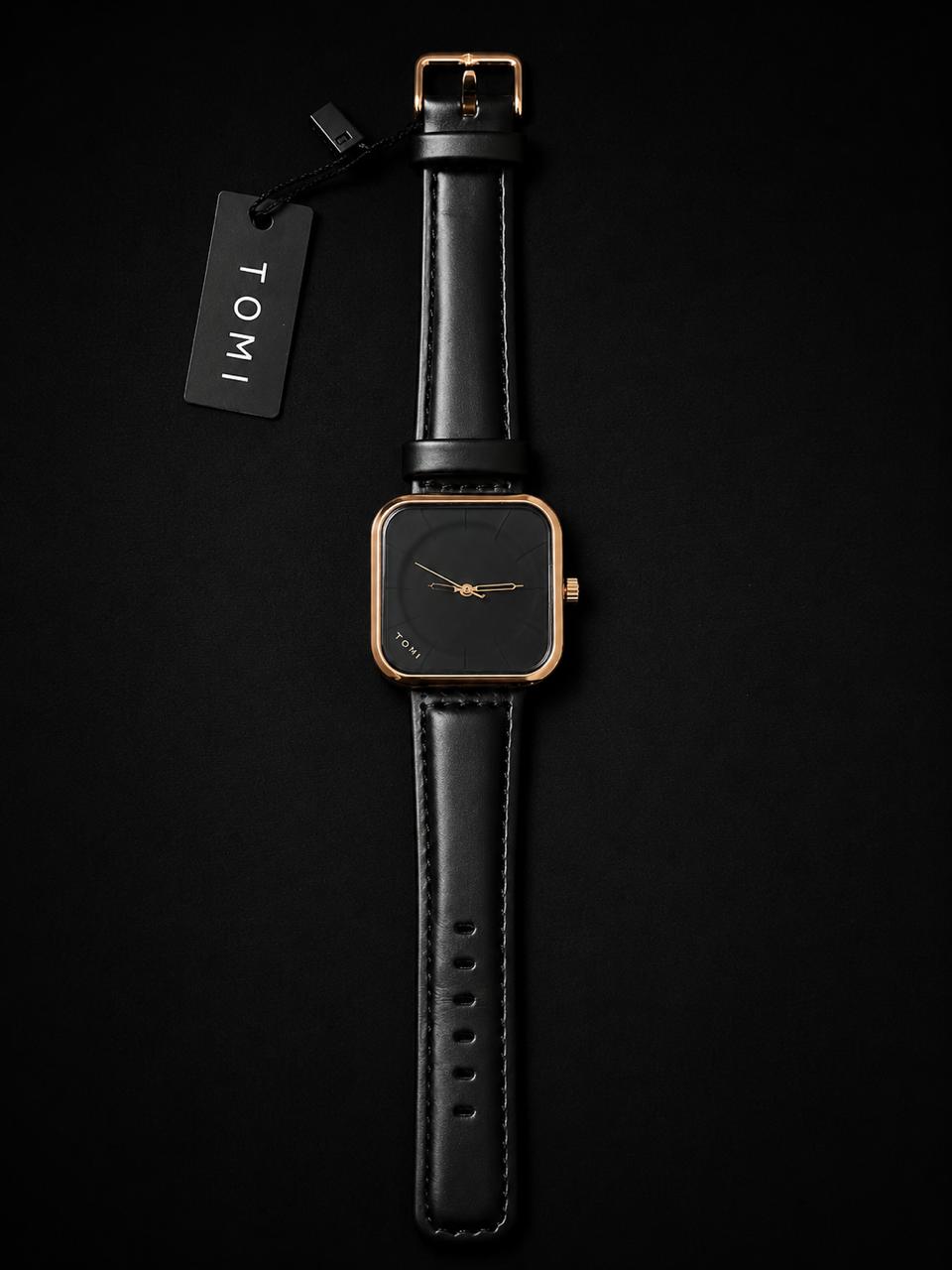 TOMI T093 (Black and Gold Square Dial)