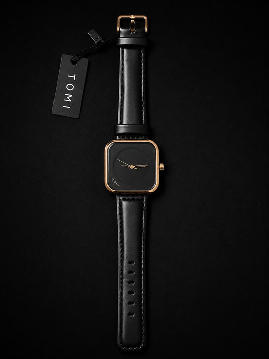 TOMI T093 (Black and Gold Square Dial)